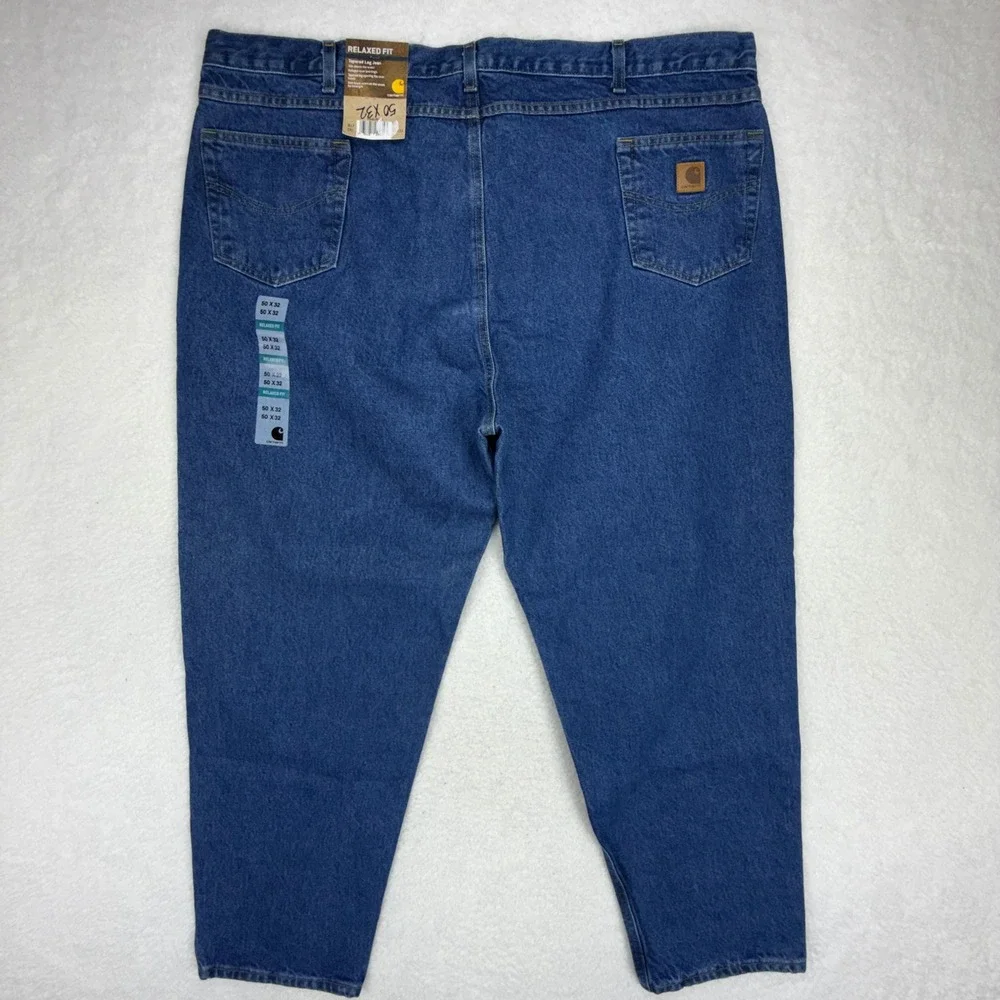 Carhartt B17 DST Relaxed Fit Tapered Leg Jeans‎ Mens 50x32 Dark Stone Blue NWT